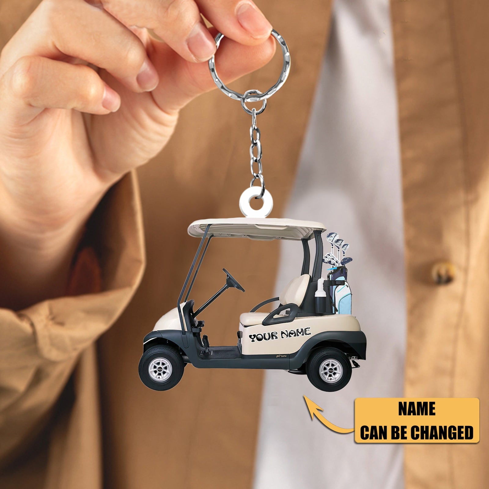 Personalized Golf Cart Acrylic Keychain