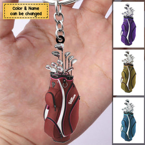 Personalized Golf Bag Acrylic Keychain - Gift for Golf Lovers