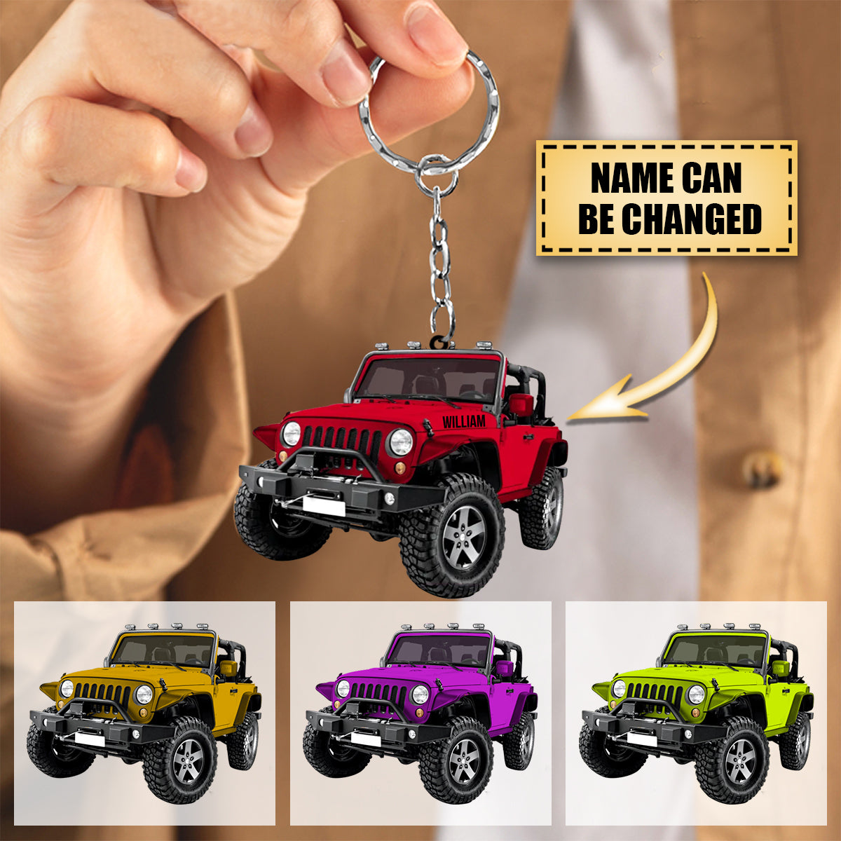 Personalized Wrangler Off-Road car Acrylic Keychain