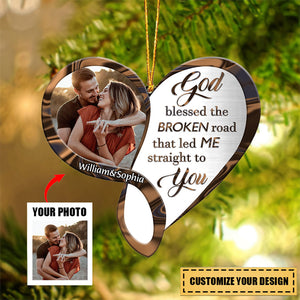 Personalized Infinity Heart God Blessed Couple Personalized Acrylic Christmas Ornament