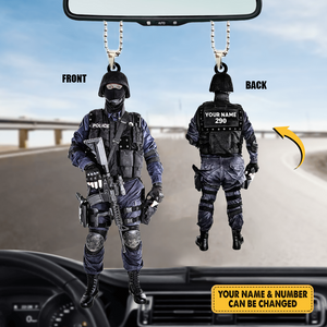 Personalized Gifts For Policeman - Police Shaped Car Hanging Ornament