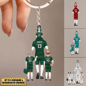 Personalized American football Kids & Dad/Grandpa Acrylic Keychain