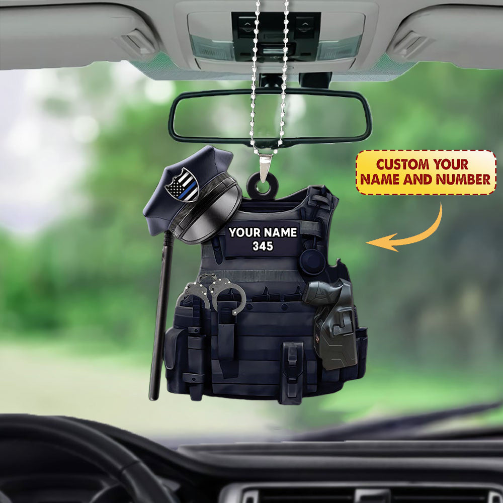 Personalized Police Car Hanging Ornament