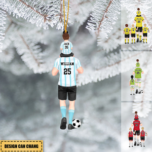 Personalized Soccer Dad/Grandpa & Kids Christmas Ornament