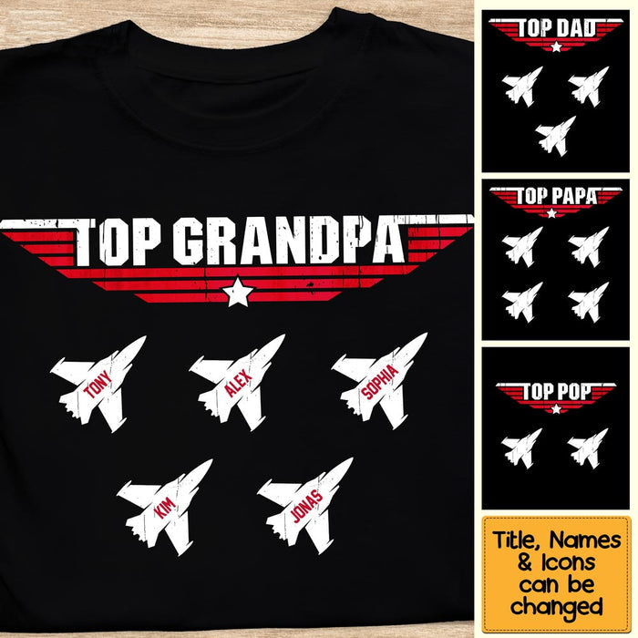 Personalized Gift Top Grandpa/Daddy/Dad/Papa T-Shirt