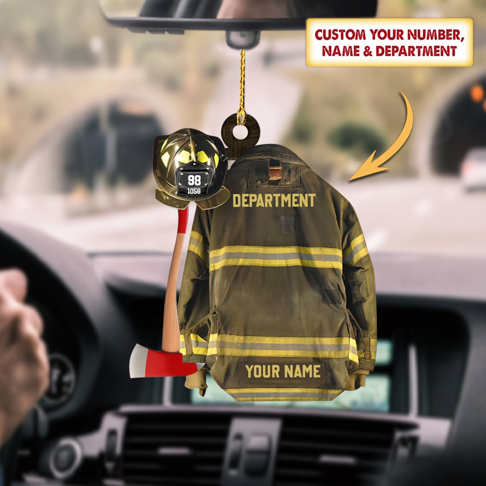 Personalized Firefighter Armor Shaped Car Hanging Ornament