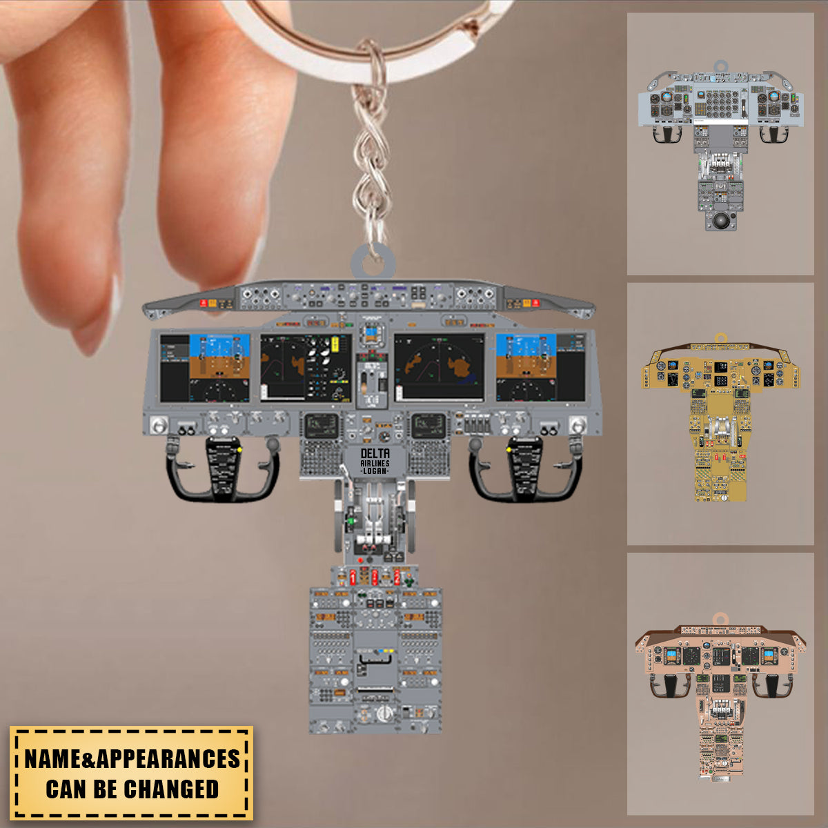 Personalized Airplane Cockpit Keychain, Gift For Airplane Lovers