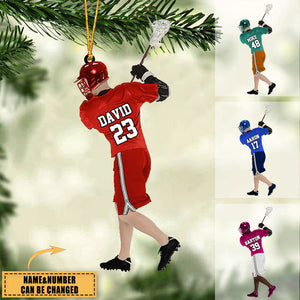 Custom Personalized Lacrosse Players Christmas Ornament, Gift for Lacrosse Lovers-2