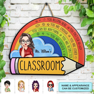 Personalized Custom Door Sign - Welcoming, Birthday, Teacher's Day Gift For Teacher - In My Class