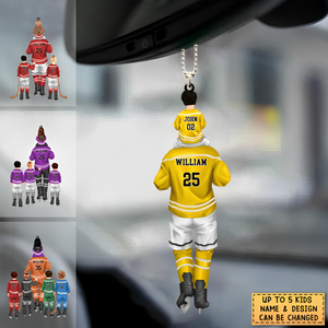 Personalized Ice Hockey Acrylic Car / Christmas Ornament - Gift For Kids & Dad