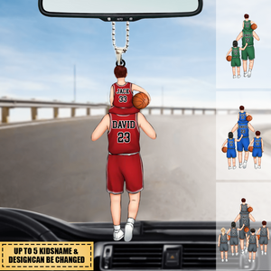 Personalized basketball Dad/Grandpa & Kids Acrylic Hanging Ornament