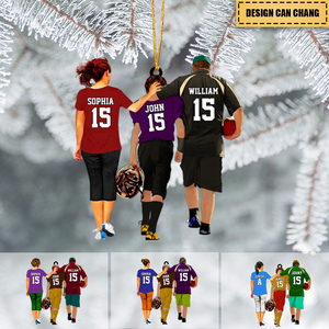 Personalized American Football Family Acrylic Car / Christmas Ornament - Gift For American Football Players