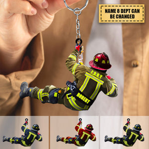 2023 New Release Personalized Firefighter Two Sided Keychain