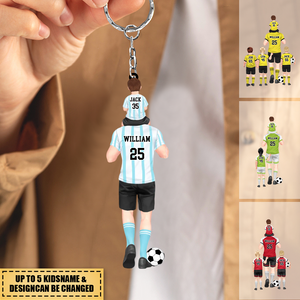 Personalized Soccer Dad/Grandpa & Kids Keychain