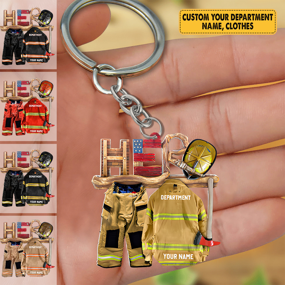 Personalized Firefighter Armor Firefighter Is My Hero Shaped  Keychain
