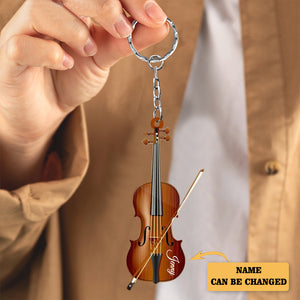 Personalized Violin Acrylic Keychain-Great Gift Idea For Musical Instrument Lover