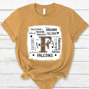Falcons Leopard Teacher T-Shirt