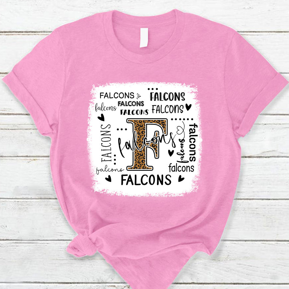 Falcons Leopard Teacher T-Shirt