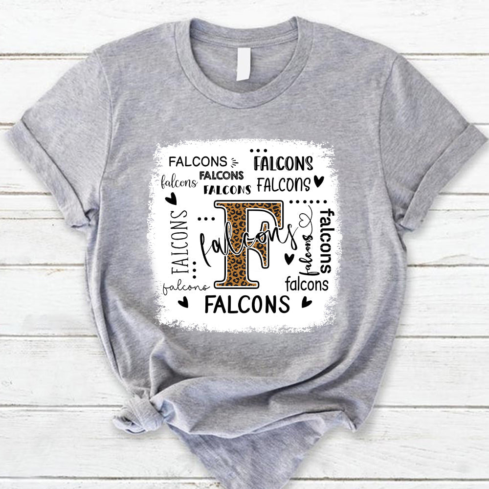 Falcons Leopard Teacher T-Shirt