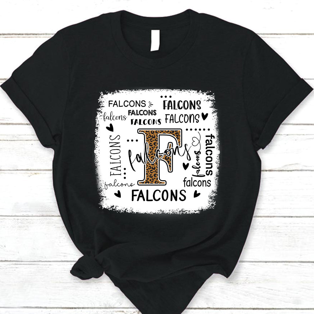 Falcons Leopard Teacher T-Shirt