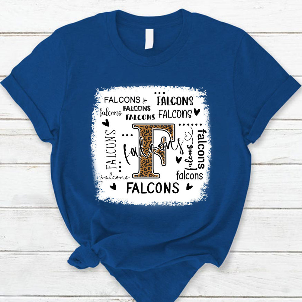 Falcons Leopard Teacher T-Shirt