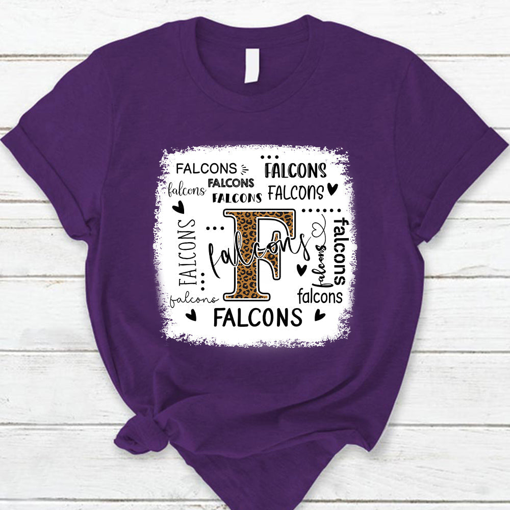 Falcons Leopard Teacher T-Shirt
