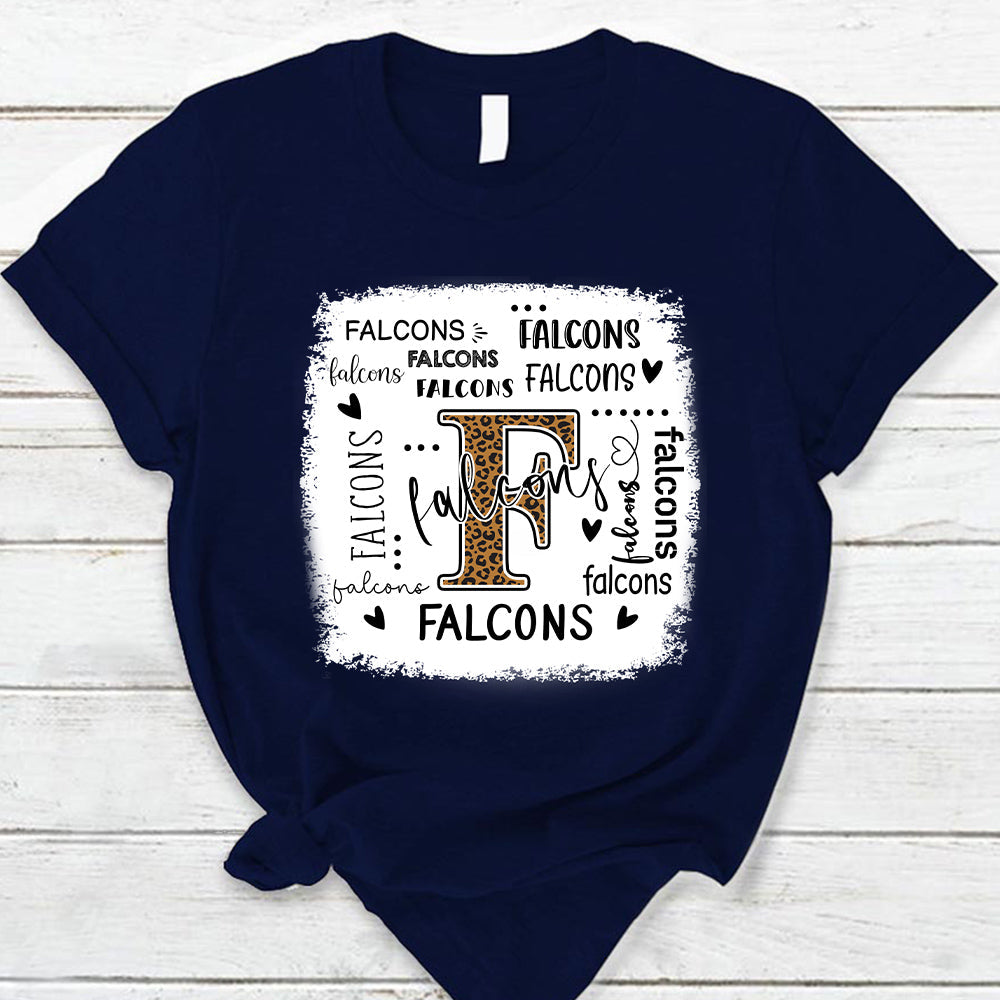 Falcons Leopard Teacher T-Shirt