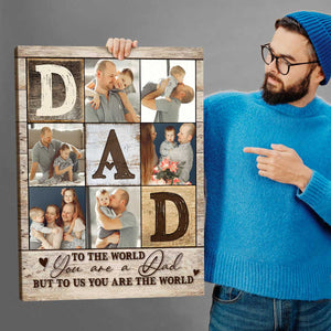 2024 Happy Father's Day-Upload Photo Collage Personalized Poster- Gifts For Dad-Birthday Gift Idea