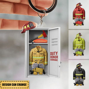 Firefighter Equipment Locker, Personalized Acrylic Keychain