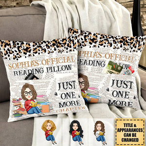 Girl Reading Books - Personalized Pocket Pillow