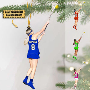 Personalized Female/Girl Lacrosse Players Christmas Ornament, Gift for Lacrosse Lovers