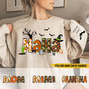 Nana/Grandma Bundle Halloween Alphabet Doodle Grandkids Personalized Sweatshirt