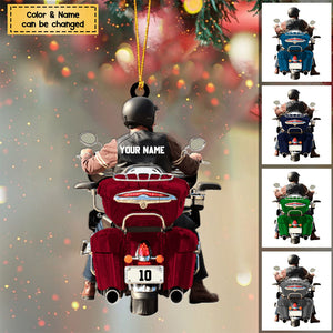 Personalized Motorcycle Acrylic Christmas / Car Hanging Ornament, Gift for Biker