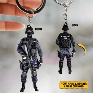 Personalized Gifts For Policeman - Police Shaped Acrylic Keychain