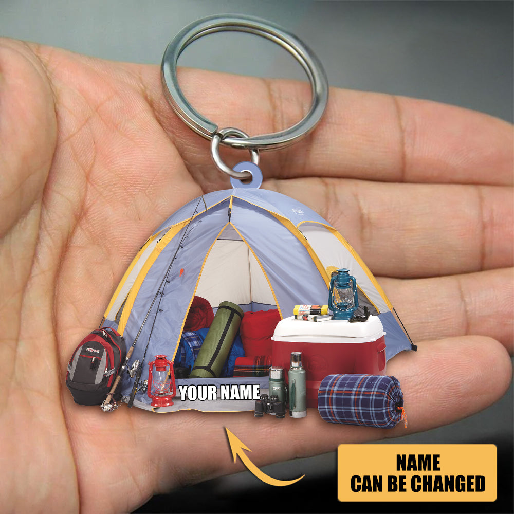 Tent Keychain Personalized Camping Tent02 Acrylic Keychain - gousvip