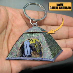 Personalized Camping Tent Acrylic Keychain