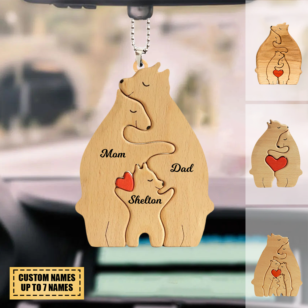 Personalized Bear Family Car / Christmas Ornament - Gift For Christmas