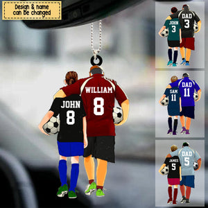 Personalized Soccer Players Gift For Son/Grandson Acrylic Car Hanging Ornament