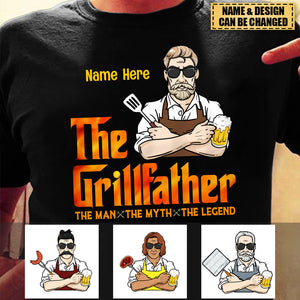 BBQ The Grillfather Dad T Shirt