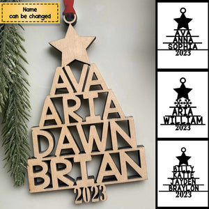 New Release - Our Family 2023 - Custom Personalized Family Name Wooden Ornament