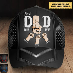 Best Dad Ever - Family Personalized Custom All Over Print Classic Cap - Father's Day, Birthday Gift For Dad, Grandpa