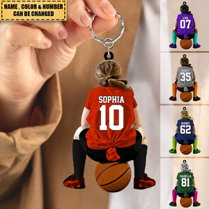 Personalized Basketball Acrylic Keychain-With Name-Gift For Basketball Lovers