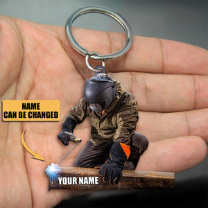 Personalized Welder/Welding Flat Acrylic Keychain