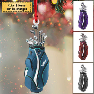 Personalized Golf Bag Acrylic Ornament - Gift for Golf Lovers