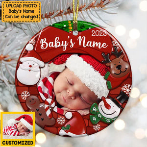 Baby First Christmas Photo Circle Ornament-Christmas Gift