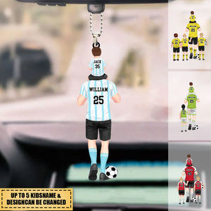 Personalized Soccer Dad/Grandpa & Kids Car Hanging Ornament（Shipping Worldwide）