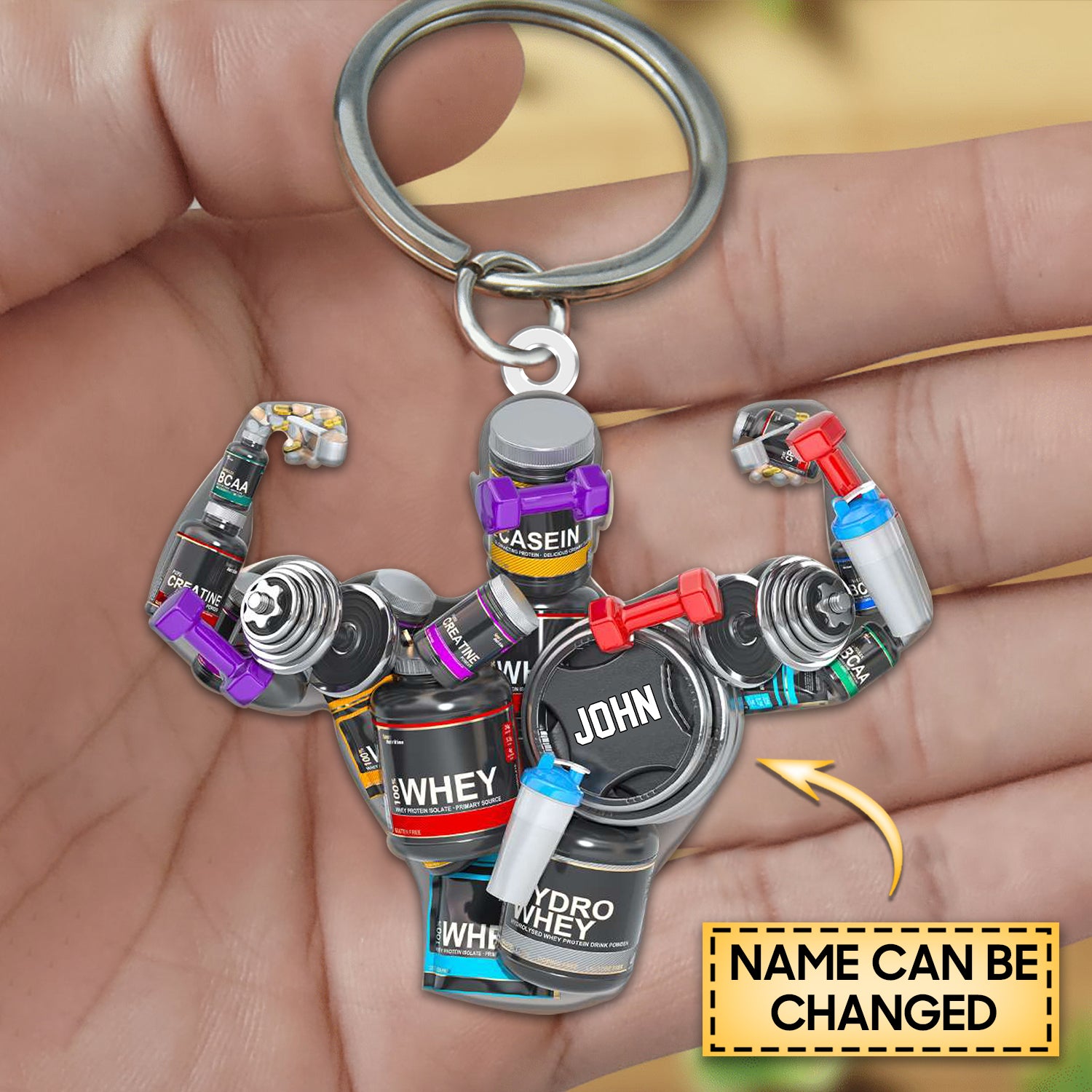 Bodybuilding Bodybuilder Personalized Acrylic Keychain