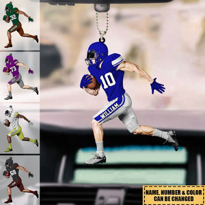 2023 New Release Personalized American Football Player Acrylic Christmas / Car Ornament - Gift For Football Player Football Lovers