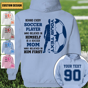 Behind Soccer Player Who Believes In Himself Personalized T-Shirt & Hoodie