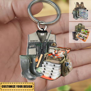 Fishing Gear Personalized Acrylic Keychain - Gift For Fishing Lovers